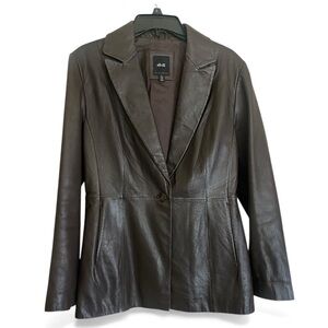 JLC NEW YORK Leather Jacket/Blazer Chocolate Brown